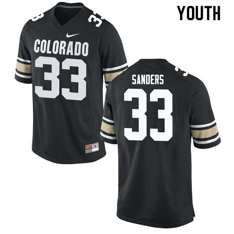 Youth #33 Chase Sanders Colorado Buffaloes College Football Jerseys Sale-Home Black